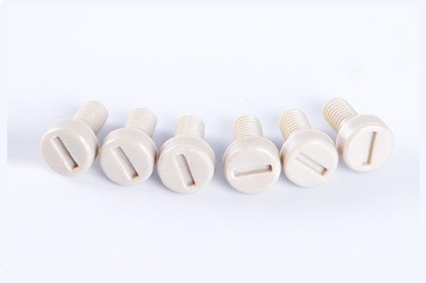 PEEK丸頭スロット付きねじ